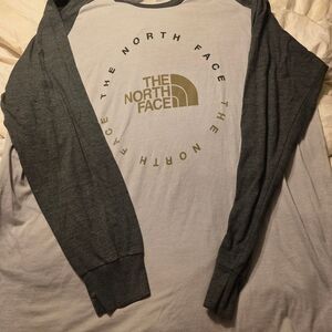 The North Face XXL Grey & Charcoal Raglan Long Sleeve Baseball Tee